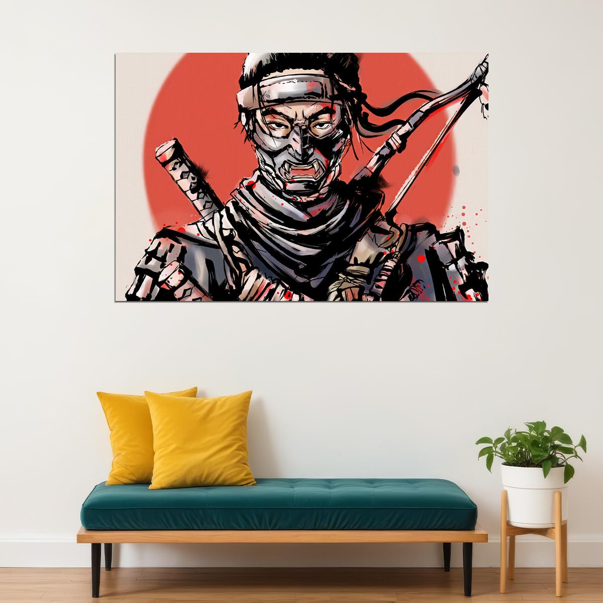 Ghost Of Tsushima Warrior Samurai Fight Game Poster Wall Art Print Home Wall Decor