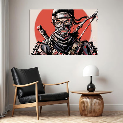 Ghost Of Tsushima Warrior Samurai Fight Game Poster Wall Art Print Home Wall Decor