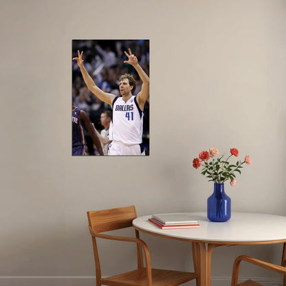 Dunk Block Star Dirk Nowitzki Usa Basketball Poster Wall Art Print Home Wall Decor