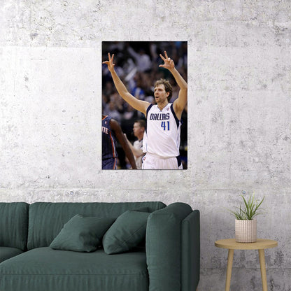 Dunk Block Star Dirk Nowitzki Usa Basketball Poster Wall Art Print Home Wall Decor