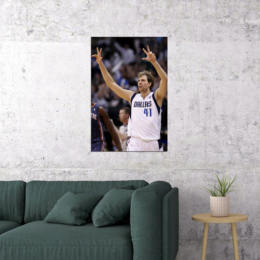 Dunk Block Star Dirk Nowitzki Usa Basketball Poster Wall Art Print Home Wall Decor