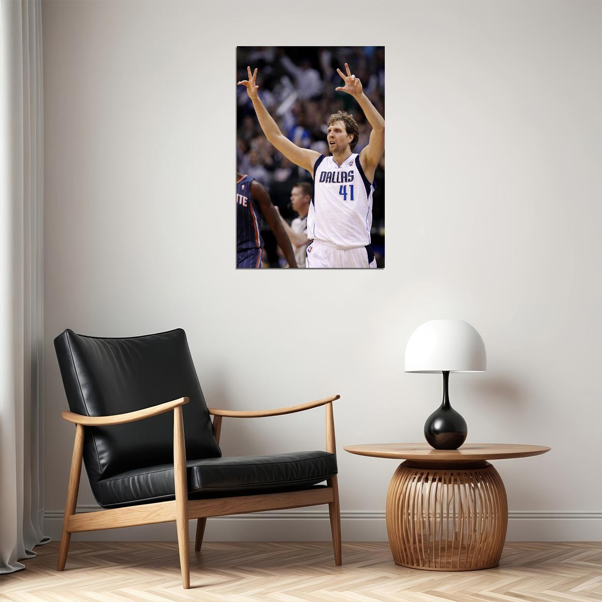 Dunk Block Star Dirk Nowitzki Usa Basketball Poster Wall Art Print Home Wall Decor