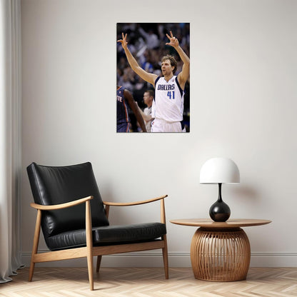 Dunk Block Star Dirk Nowitzki Usa Basketball Poster Wall Art Print Home Wall Decor