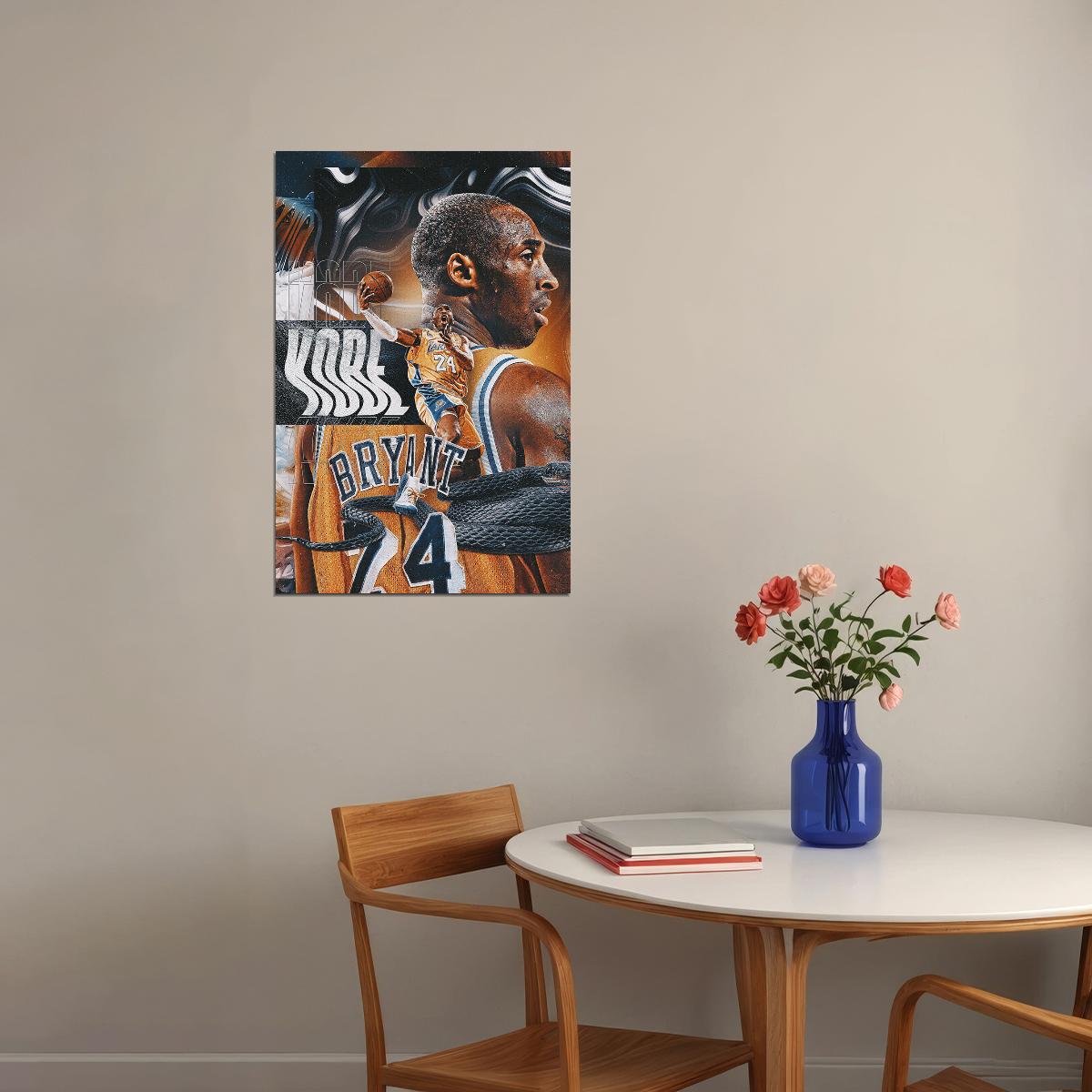 Kobe Bryant American Basketball Player Jersey Poster Wall Art Print Home Wall Decor