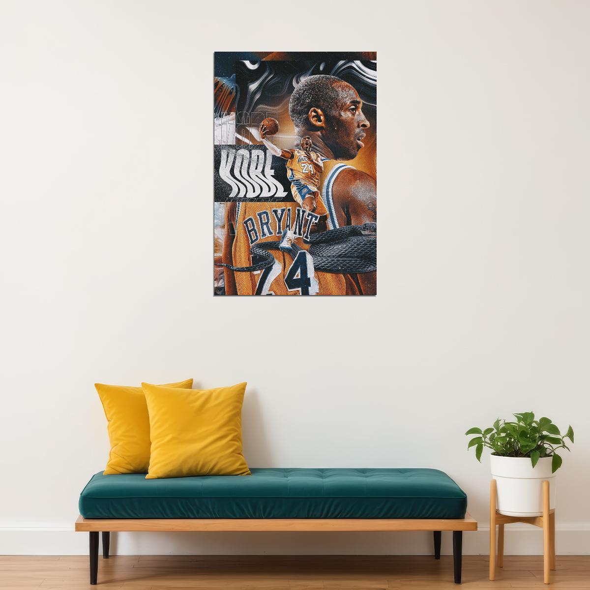 Kobe Bryant American Basketball Player Jersey Poster Wall Art Print Home Wall Decor
