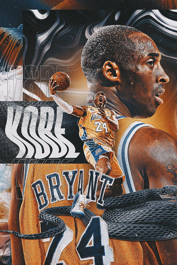 Kobe Bryant American Basketball Player Jersey Poster Wall Art Print Home Wall Decor