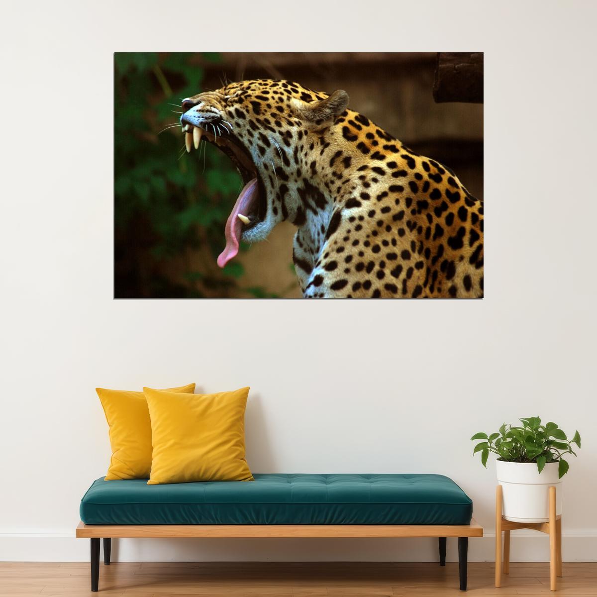 Jaguar Panthera Pardus Animal Wild Animals Poster Wall Art Print Home Wall Decor