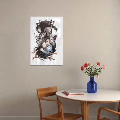 Demon Slayer Kimetsu No Yaiba Fight Anime Poster Wall Art Print Home Wall Decor