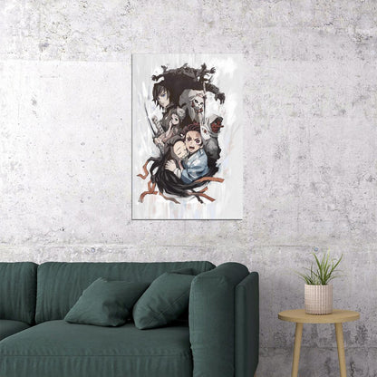 Demon Slayer Kimetsu No Yaiba Fight Anime Poster Wall Art Print Home Wall Decor
