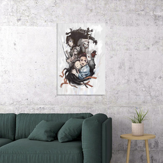 Demon Slayer Kimetsu No Yaiba Fight Anime Poster Wall Art Print Home Wall Decor