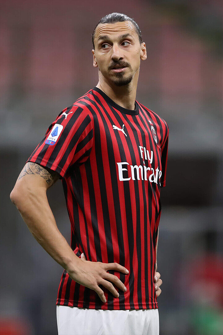 Zlatan Ibrahimovic Swedish Milan Striker Football Poster Wall Art Print Home Wall Decor