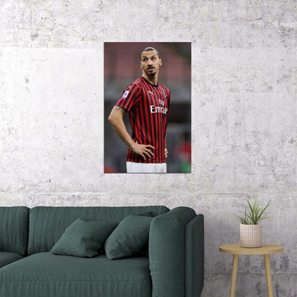 Zlatan Ibrahimovic Swedish Milan Striker Football Poster Wall Art Print Home Wall Decor