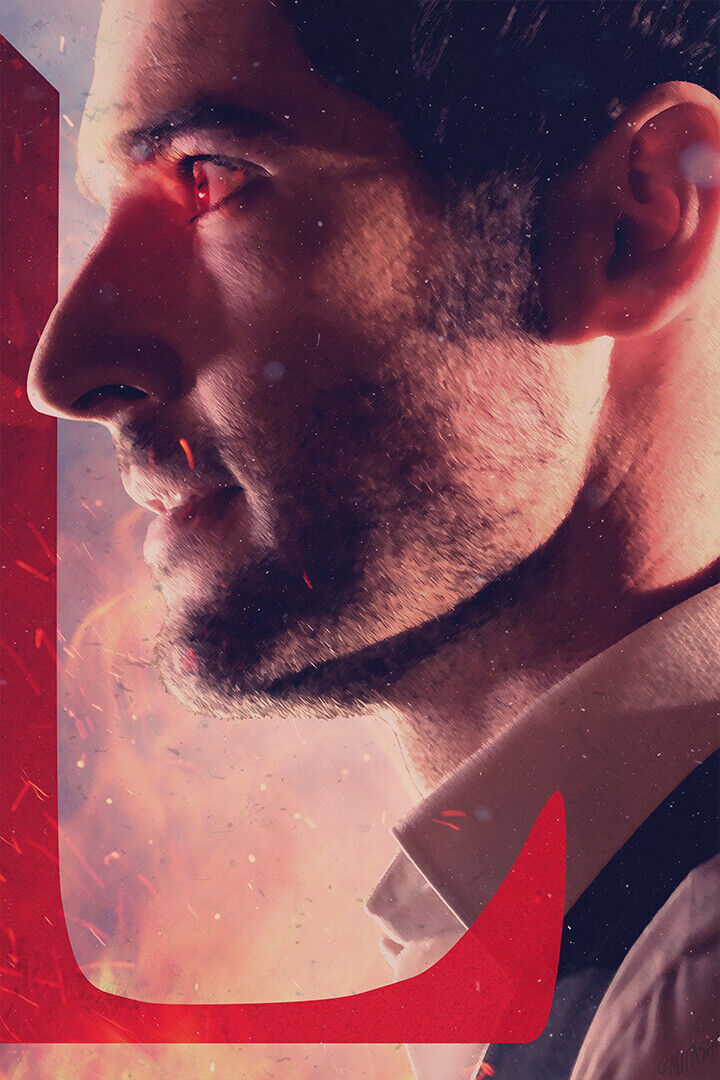 Lucifer Tom Ellis Fallen Angel Usa Tv Series Poster Wall Art Print Home Wall Decor