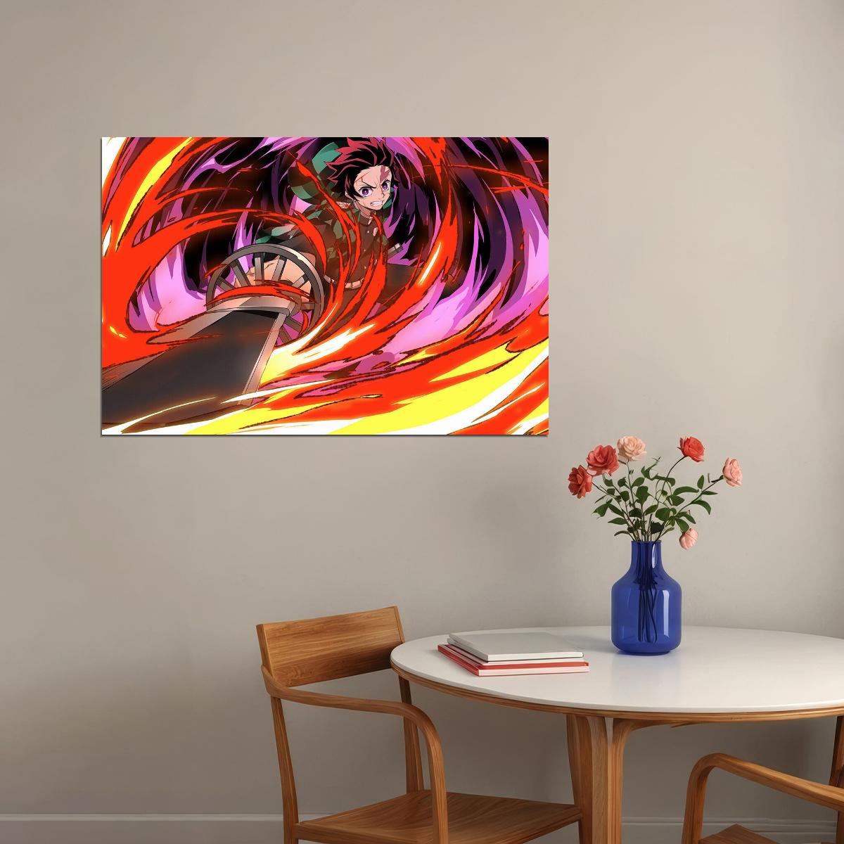 Demon Slayer Kimetsu No Yaiba Action Anime Poster Wall Art Print Home Wall Decor