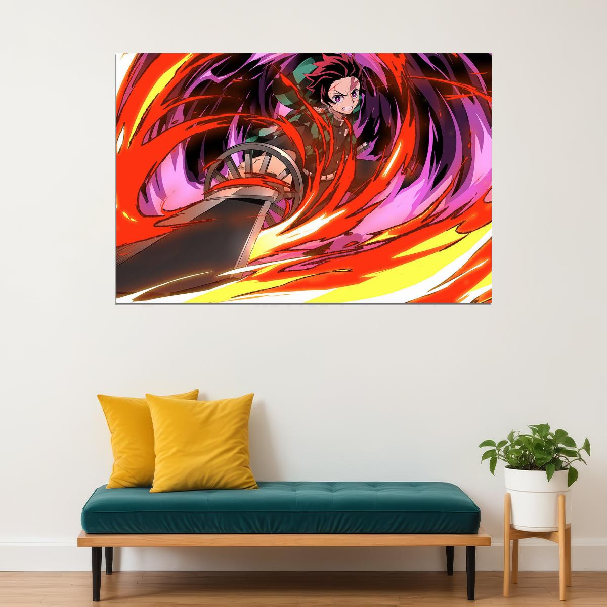 Demon Slayer Kimetsu No Yaiba Action Anime Poster Wall Art Print Home Wall Decor