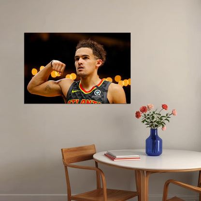Trae Young Atlanta 3 Point Basketball Star Poster Wall Art Print Home Wall Decor