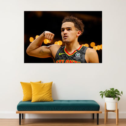 Trae Young Atlanta 3 Point Basketball Star Poster Wall Art Print Home Wall Decor