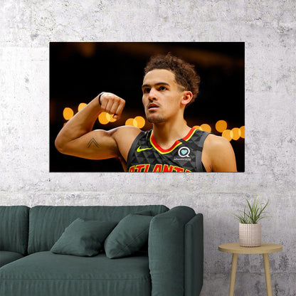 Trae Young Atlanta 3 Point Basketball Star Poster Wall Art Print Home Wall Decor