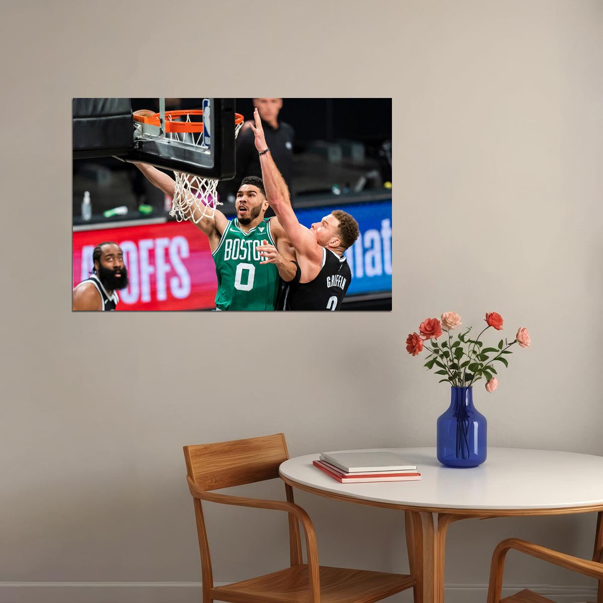 Jayson Tatum Boston Basketball Star Poster Wall Art Print Home Wall Decor