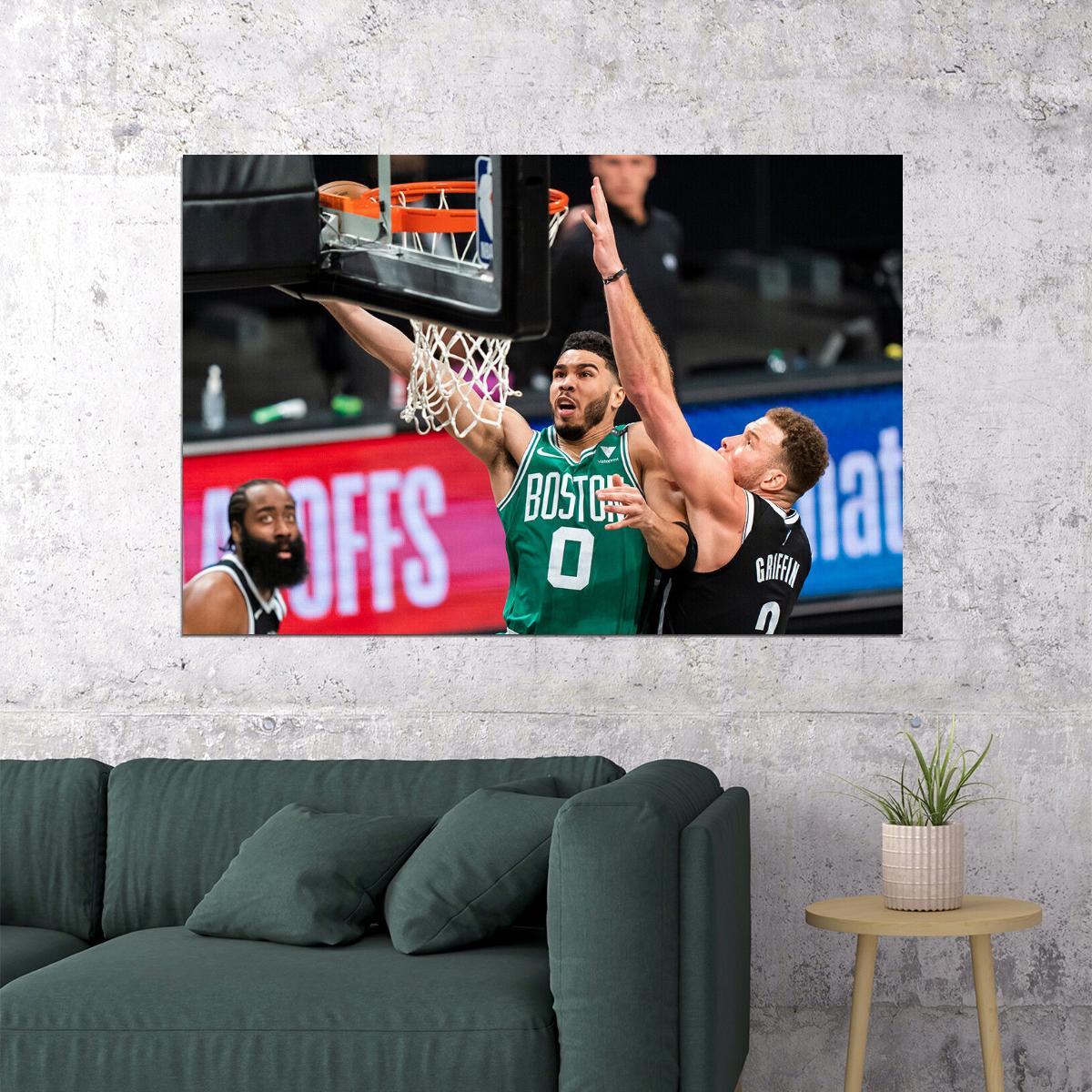 Jayson Tatum Boston Basketball Star Poster Wall Art Print Home Wall Decor