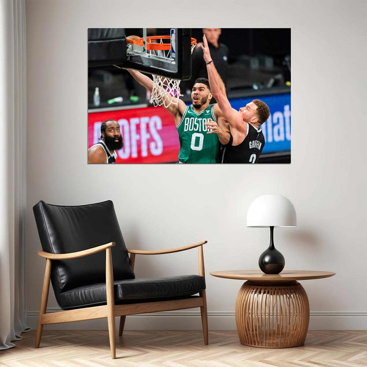 Jayson Tatum Boston Basketball Star Poster Wall Art Print Home Wall Decor