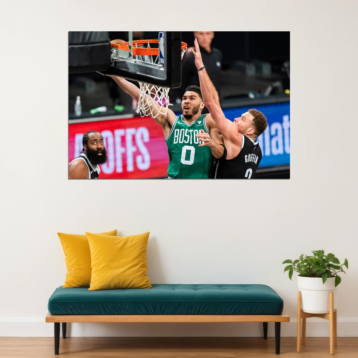 Jayson Tatum Boston Basketball Star Poster Wall Art Print Home Wall Decor