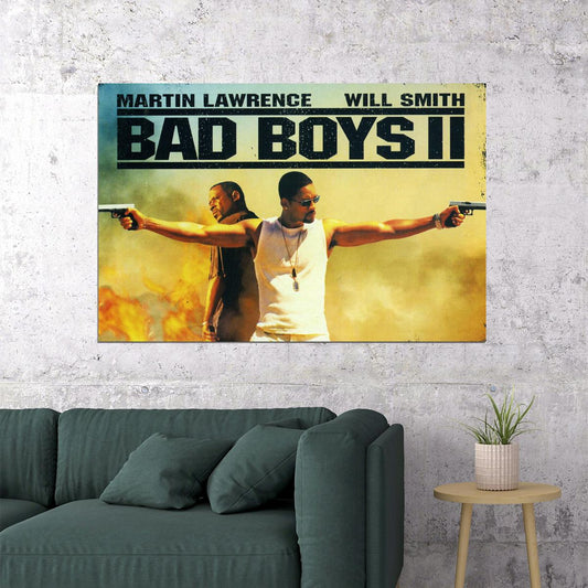 Bad Boys 2 Will Smith Fight Action Movie Poster Wall Art Print Home Wall Decor