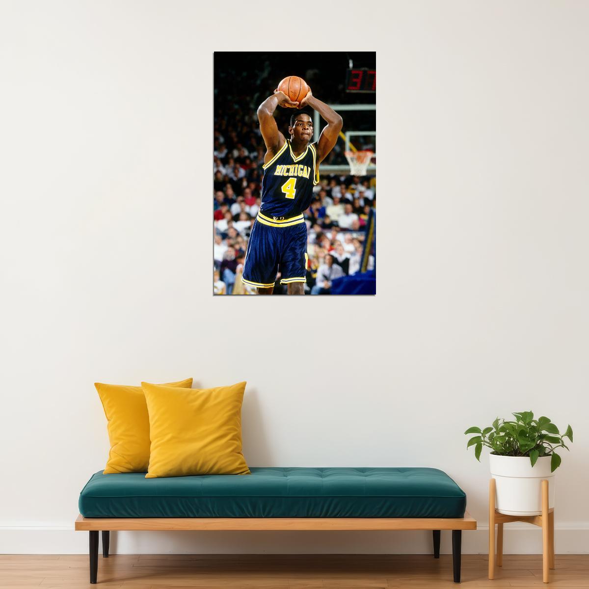 Chris Webber Usa Dunk Block Basketball Poster Wall Art Print Home Wall Decor