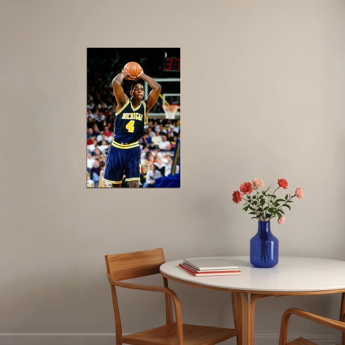 Chris Webber Usa Dunk Block Basketball Poster Wall Art Print Home Wall Decor