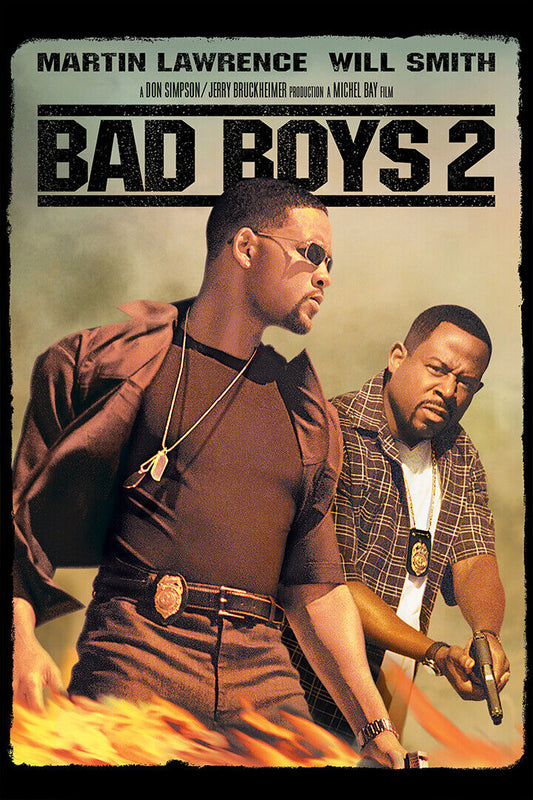 Bad Boys 2 Will Smith Fight Adventure Movie Poster Wall Art Print Home Wall Decor