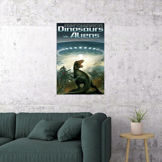Grant Morrison Dinosaurs Vs Aliens Cover Poster Wall Art Print Home Wall Decor