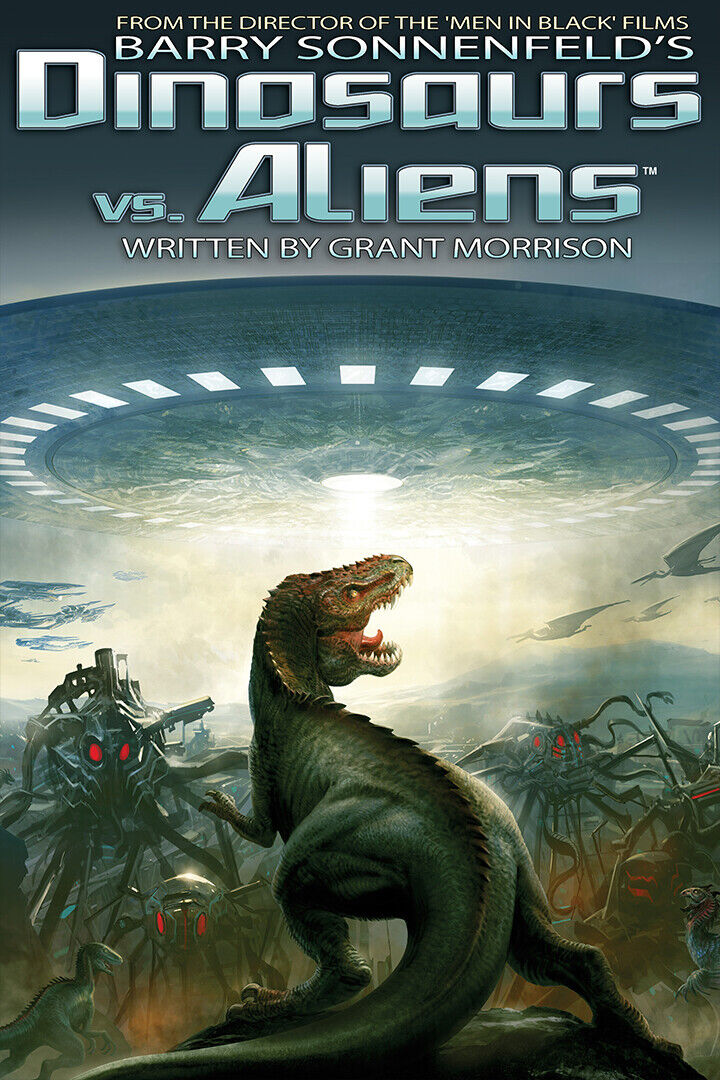 Grant Morrison Dinosaurs Vs Aliens Cover Poster Wall Art Print Home Wall Decor