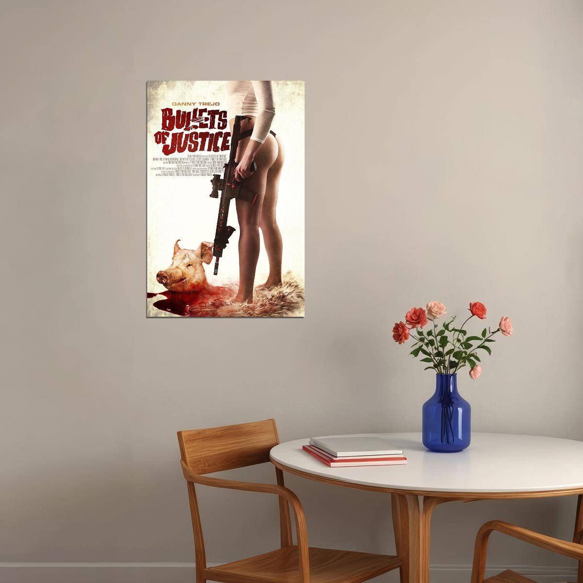Bullets Of Justice Science Fiction Fight Movie Poster Wall Art Print Home Wall Decor