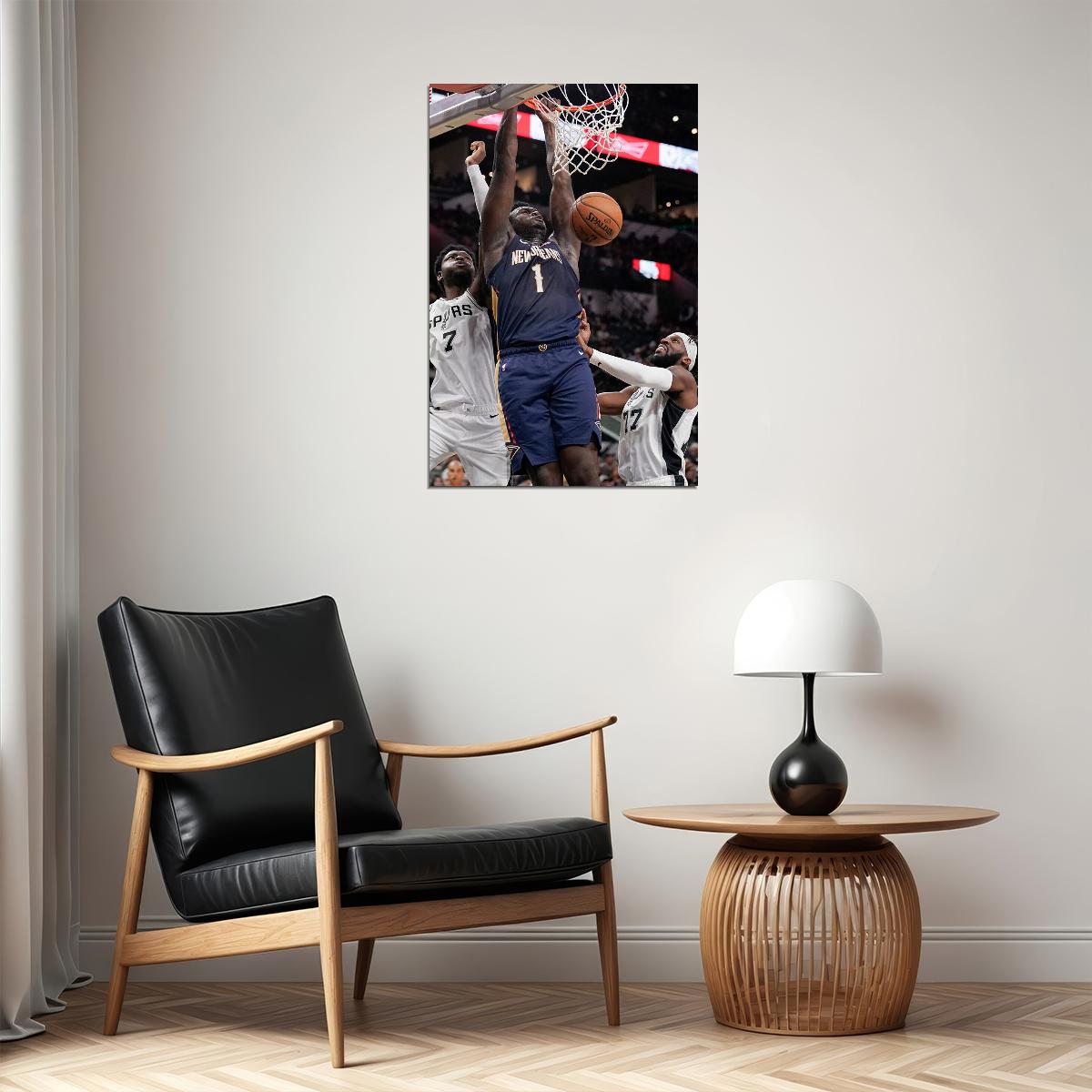 Zion Williamson New Orleans Dunk Poster Wall Art Print Home Wall Decor