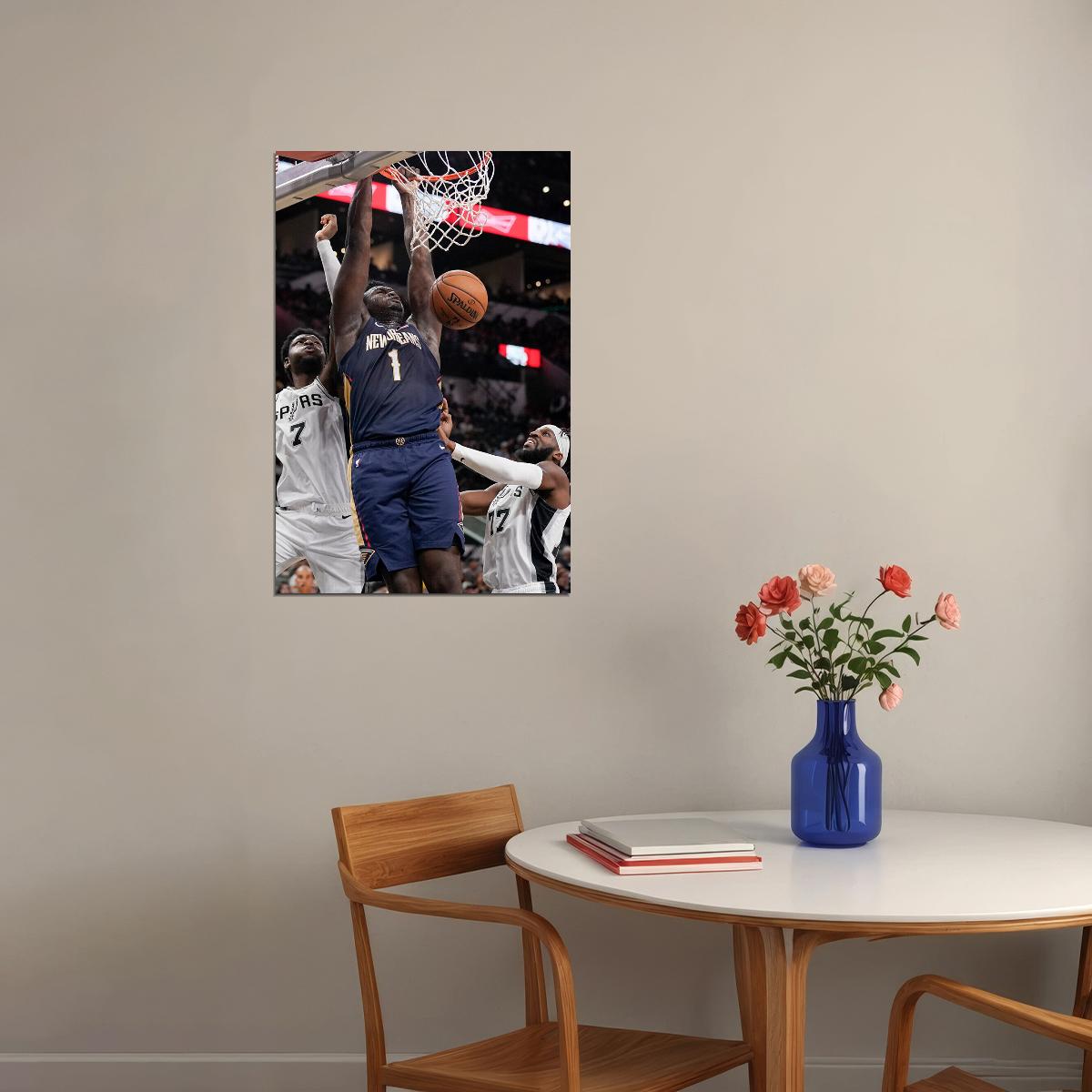Zion Williamson New Orleans Dunk Poster Wall Art Print Home Wall Decor