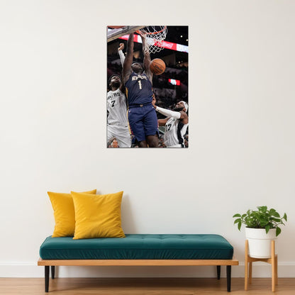 Zion Williamson New Orleans Dunk Poster Wall Art Print Home Wall Decor