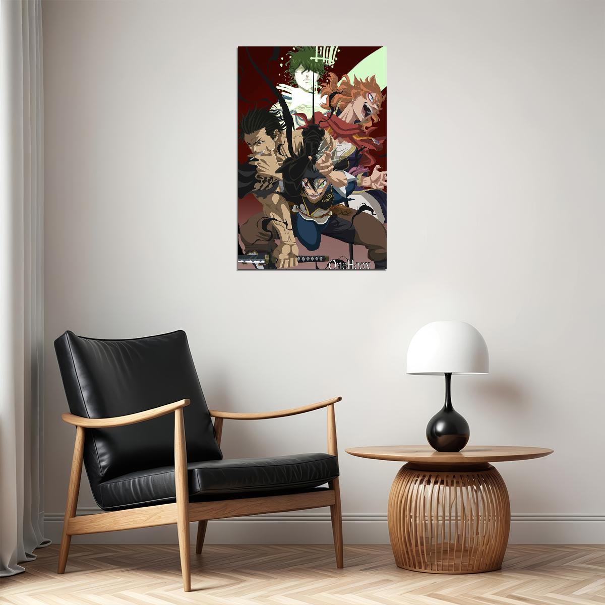 Black Clover Asta Yuno Silva Fight Hot Anime Poster Wall Art Print Home Wall Decor