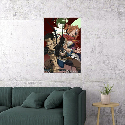 Black Clover Asta Yuno Silva Fight Hot Anime Poster Wall Art Print Home Wall Decor