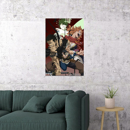 Black Clover Asta Yuno Silva Fight Hot Anime Poster Wall Art Print Home Wall Decor