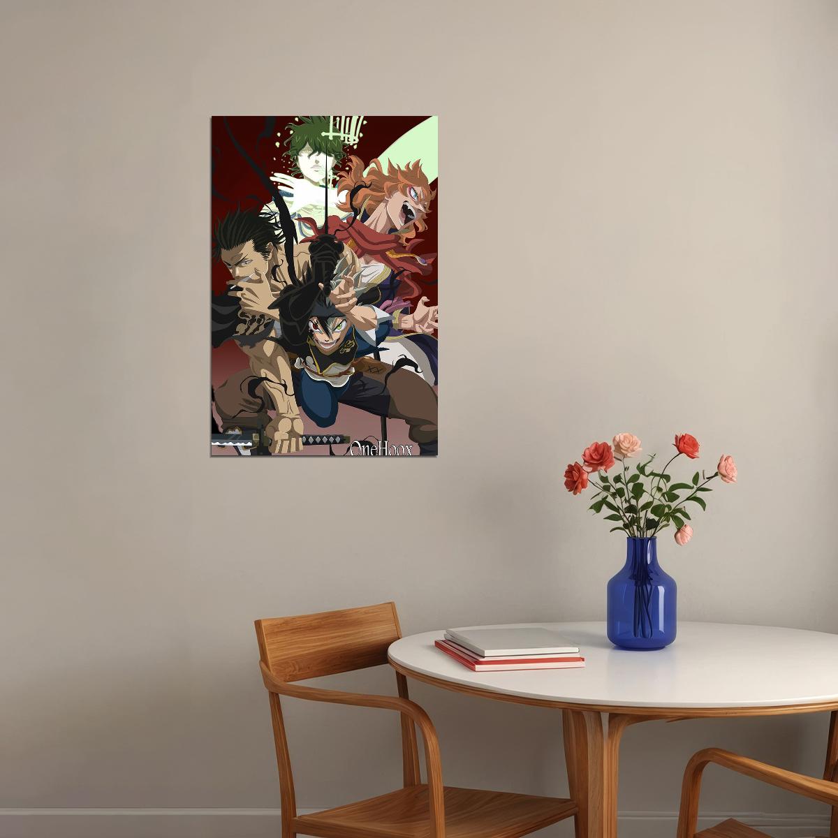 Black Clover Asta Yuno Silva Fight Hot Anime Poster Wall Art Print Home Wall Decor