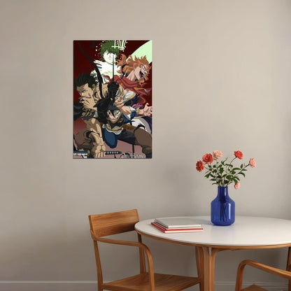 Black Clover Asta Yuno Silva Fight Hot Anime Poster Wall Art Print Home Wall Decor
