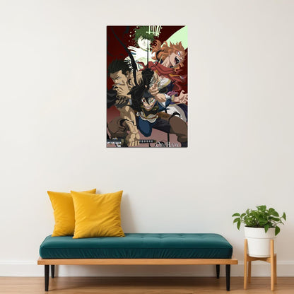 Black Clover Asta Yuno Silva Fight Hot Anime Poster Wall Art Print Home Wall Decor