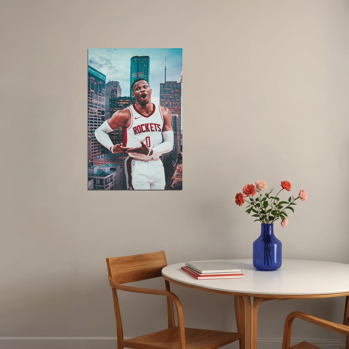 Russell Westbrook Houston Basketball Poster Wall Art Print Home Wall Decor