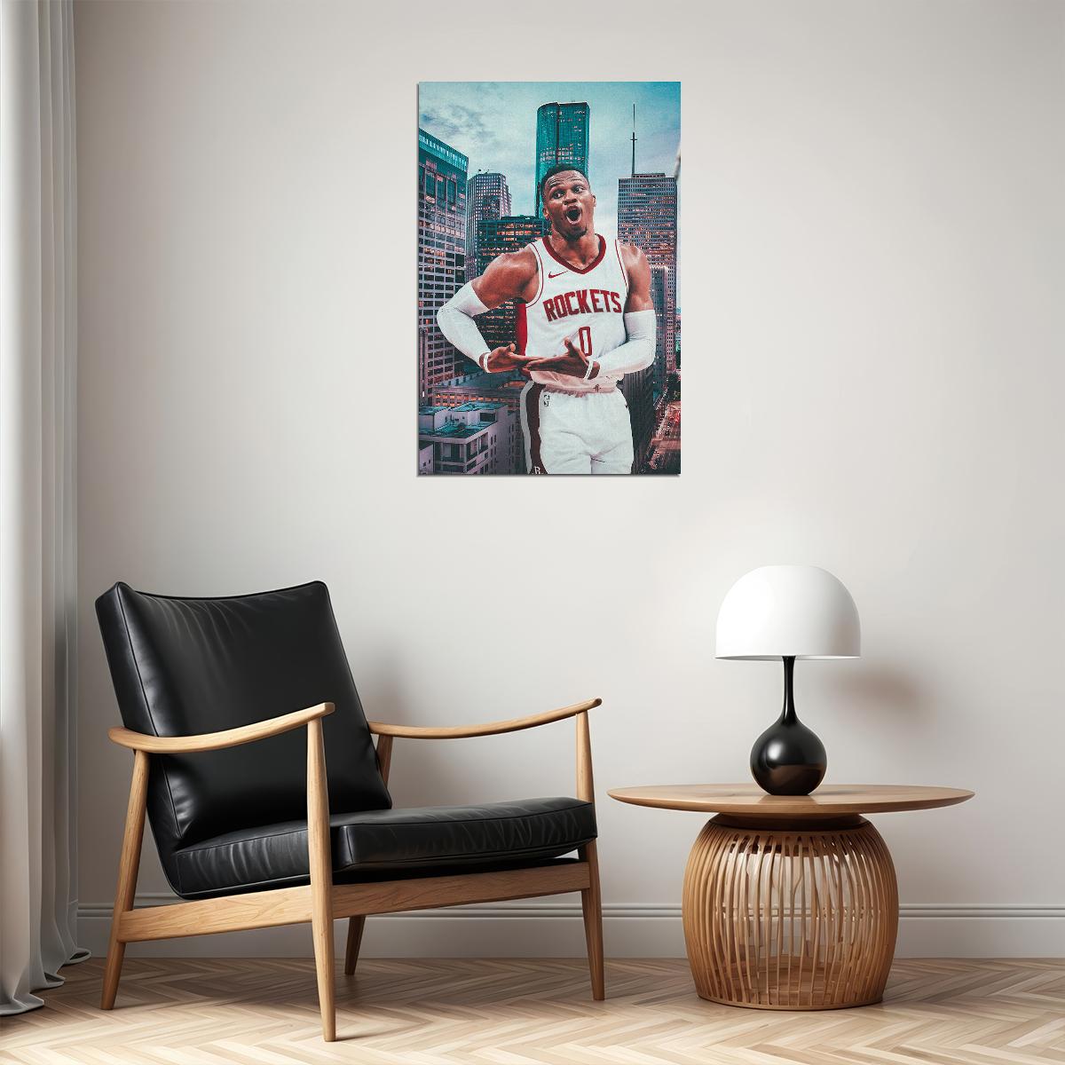 Russell Westbrook Houston Basketball Poster Wall Art Print Home Wall Decor