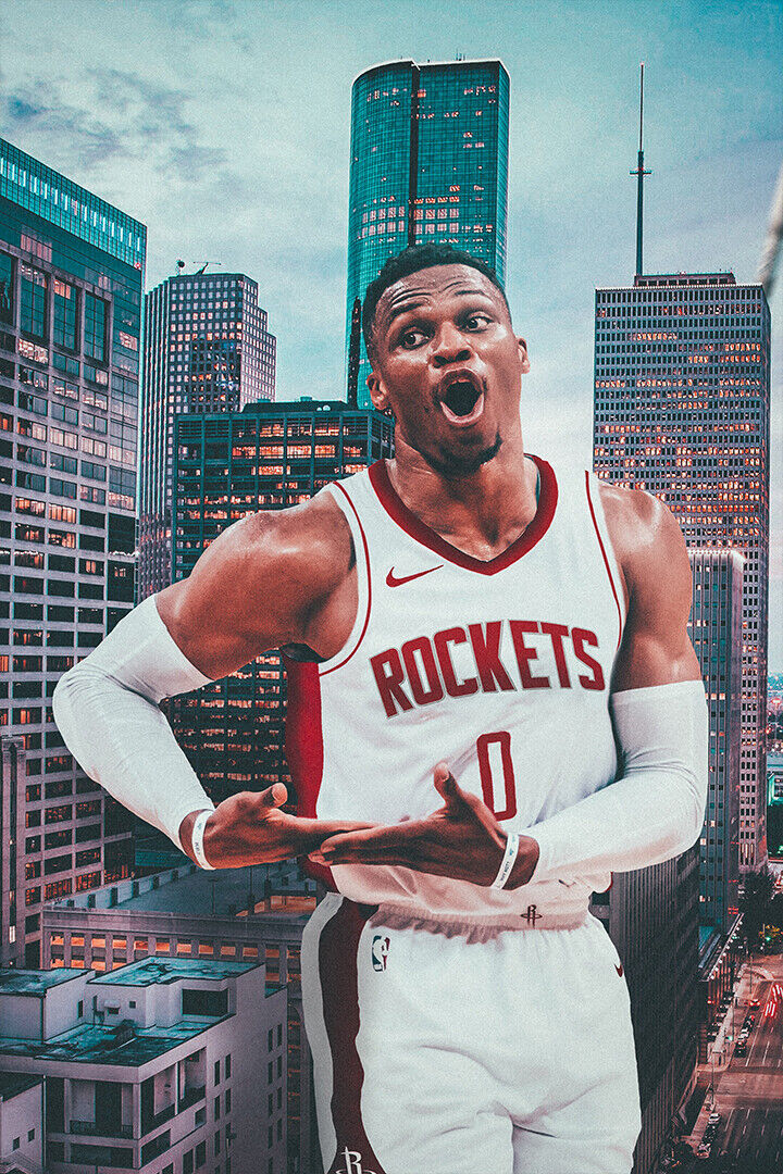 Russell Westbrook Houston Basketball Poster Wall Art Print Home Wall Decor