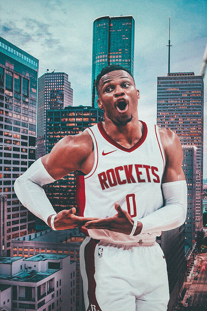 Russell Westbrook Houston Basketball Poster Wall Art Print Home Wall Decor