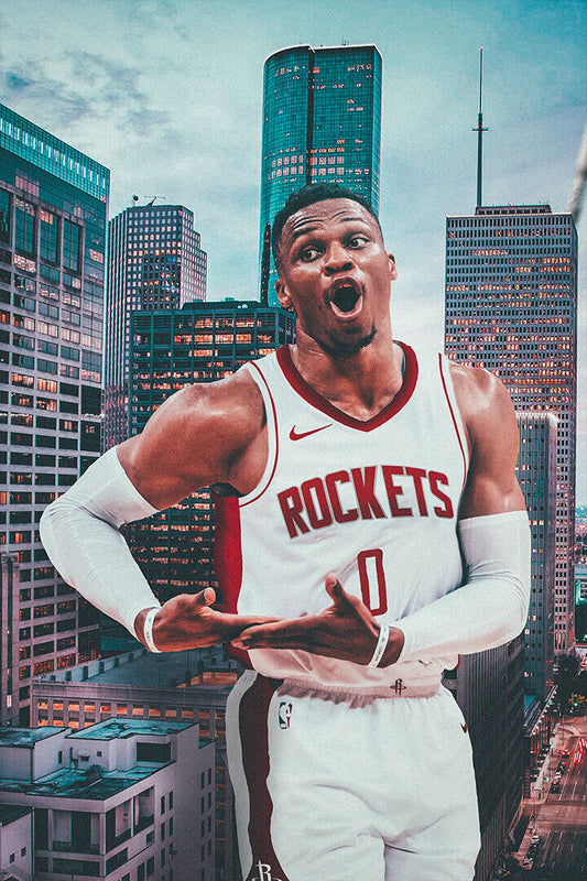 Russell Westbrook Houston Basketball Poster Wall Art Print Home Wall Decor