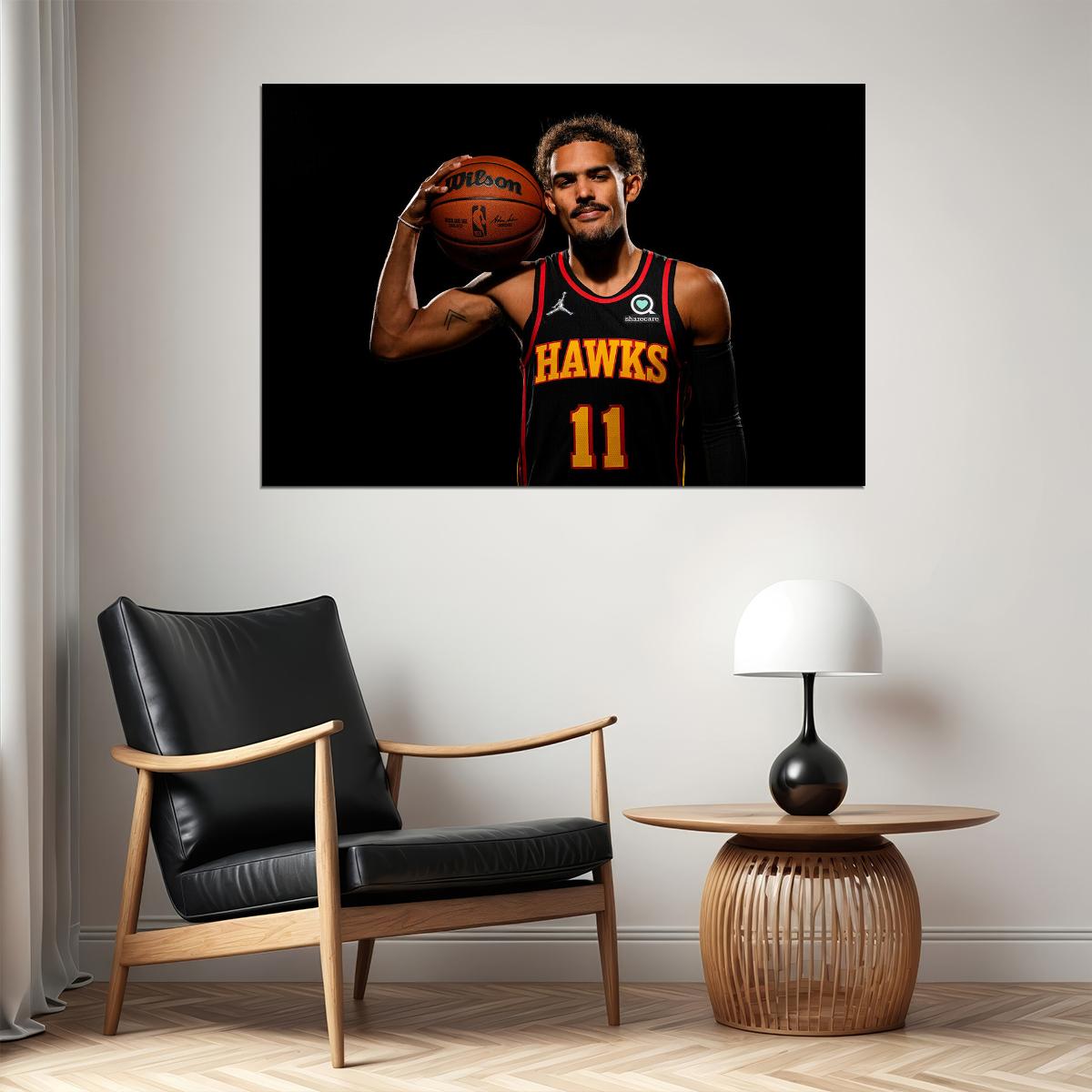 Trae Young Atlanta 3 Point Basketball Star Poster Wall Art Print Home Wall Decor