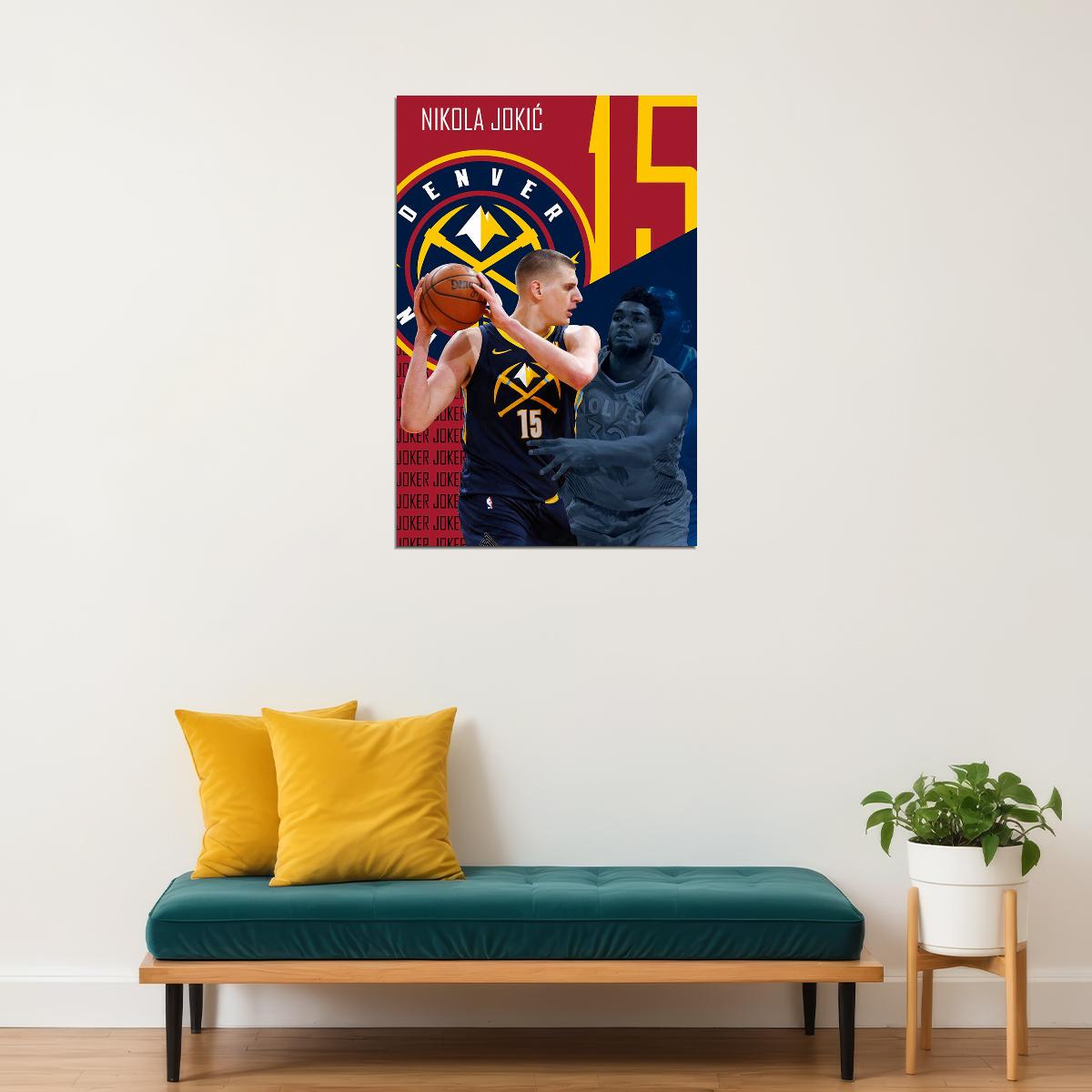 Nikola Jokic Denver Basketball Star Poster Wall Art Print Home Wall Decor