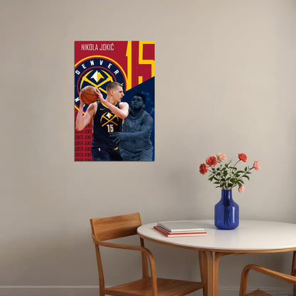 Nikola Jokic Denver Basketball Star Poster Wall Art Print Home Wall Decor